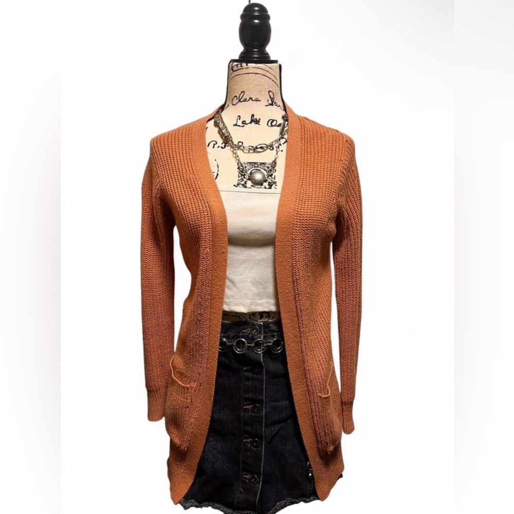 Peachy/Pink Cardigan Sweater